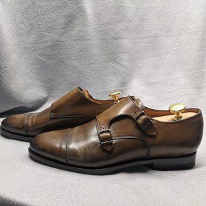 Suitsupply | Brown Double Monk Strap Calf Leather Oxfords | Mens Size 11